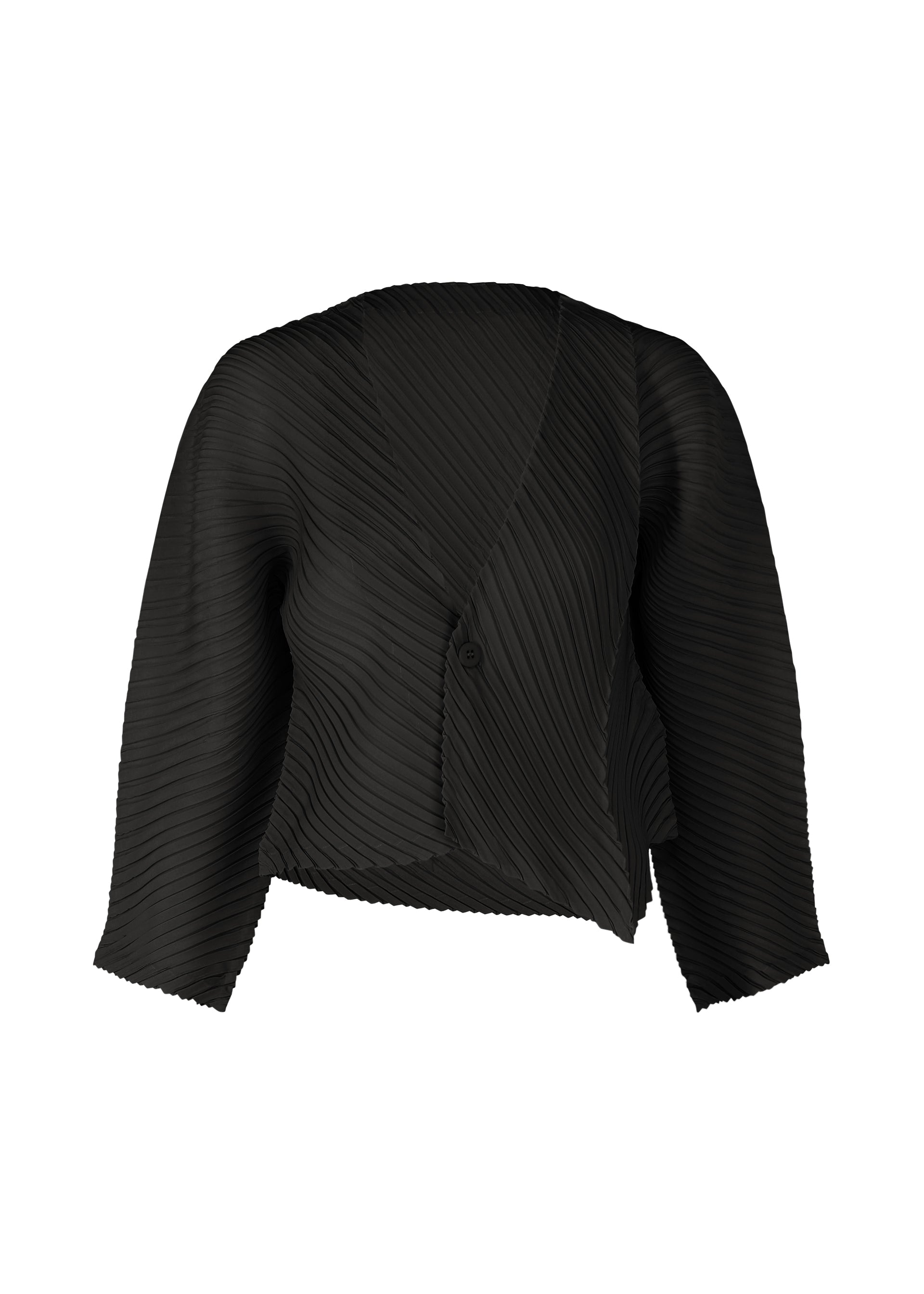 Zoomed view PLASTER PLEATS SOLID, Women's Cardigan, Black - BLACK （no.15）