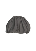 The REFLECTION skirt by ISSEY MIYAKE features a grey textured bubble silhouette with voluminous gathers and an elastic waistband, crafted from subtle reflector fabric for a contemporary look; showcased against a plain white background.