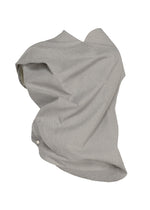 REFLECTION by ISSEY MIYAKE: A light gray, textured fabric with a subtle shimmer draped loosely in a wavy, abstract form against a white background, reminiscent of glowing material. - LIGHT GRAY （no.11）