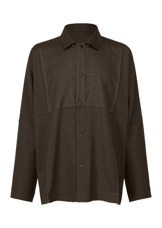 WOOL LIKE COMPACT SHIRT, Men's Tops Shirt, Brown