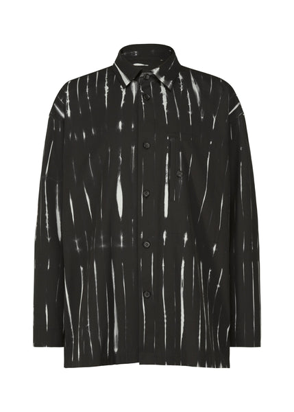 鬼フェード ヴィンテージ ISSEY MIYAKE プリーツシャツ ブラック Homme Plissé Issey Miyake Edge Shirt in Black Curated at Jake and