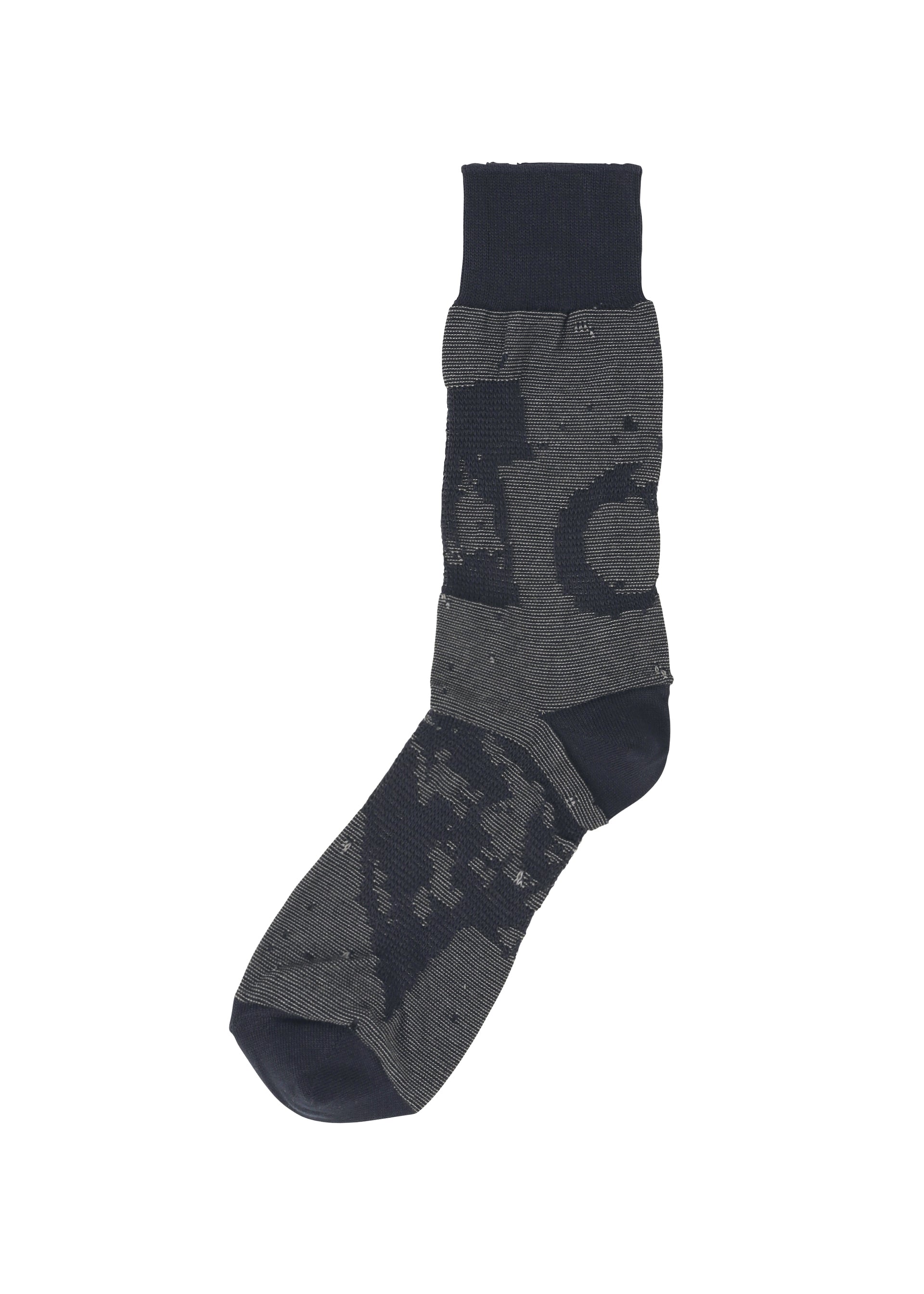 Zoomed view GEOMETRY SOCKS - NAVY （no.75）