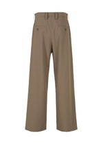 The IM MEN WINGS pants showcase a back view with handmade pleats, high-waisted fit, belt loops, two buttoned back pockets, and a tailored finish.