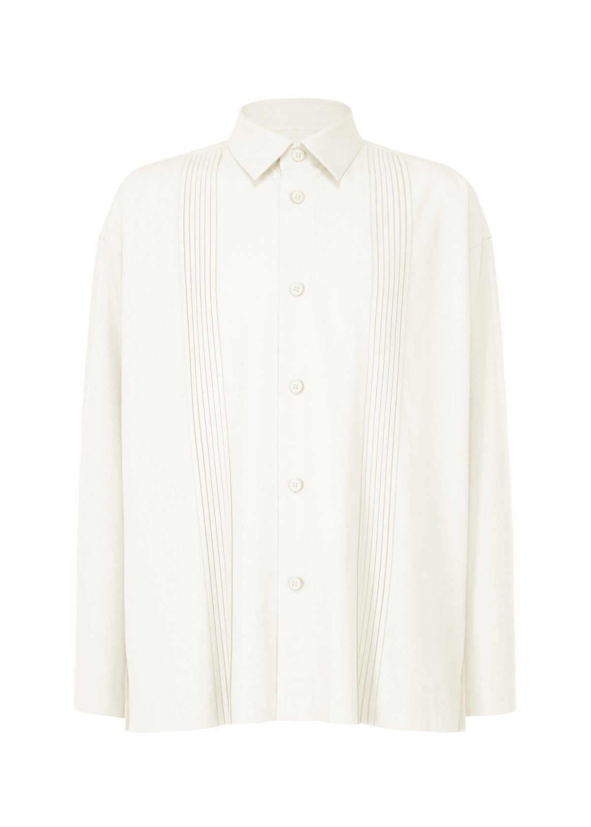 PLEATS SHIRT, Men's Tops, Shirt, White