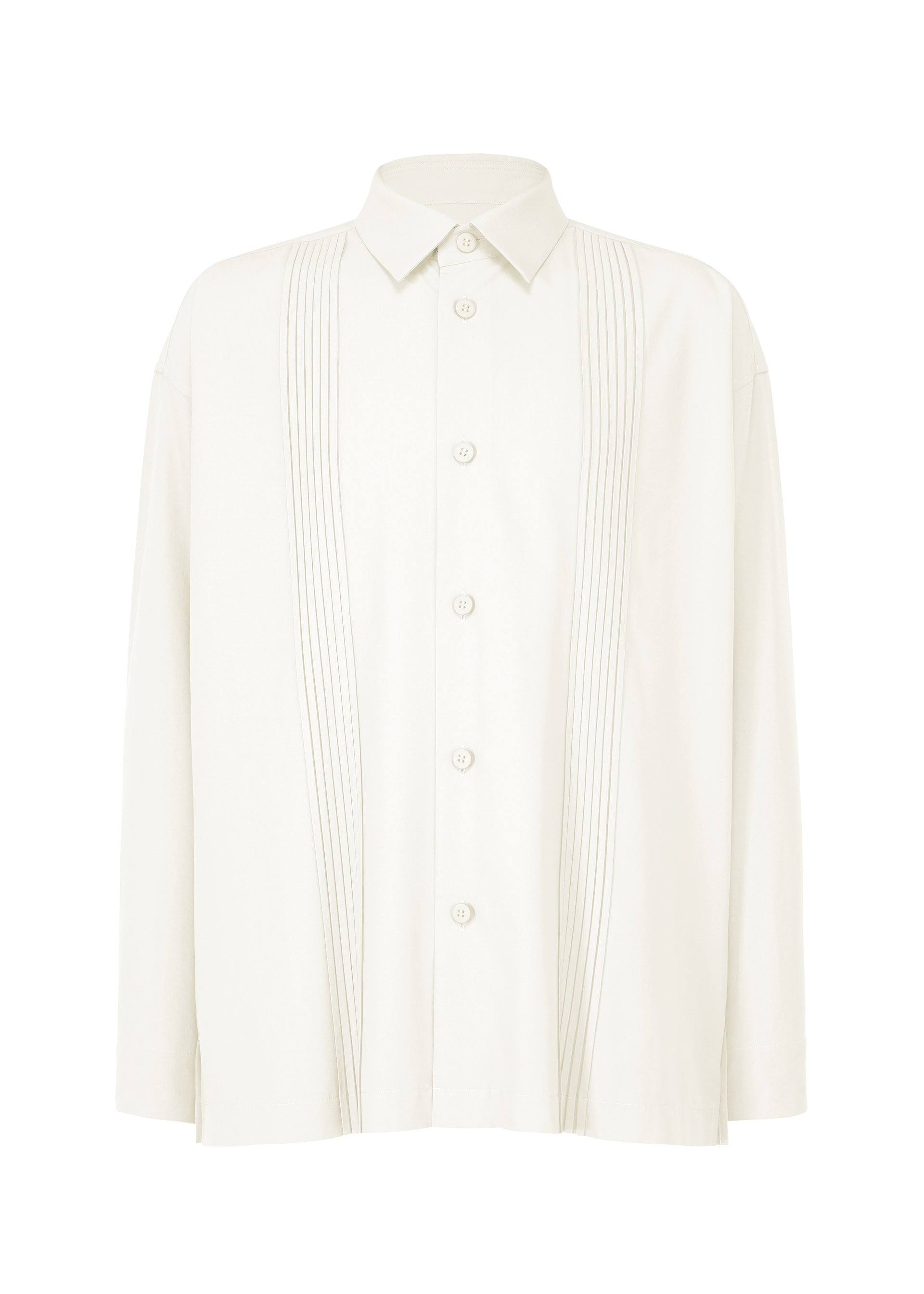 PLEATS SHIRT, Men's Tops, Shirt, White