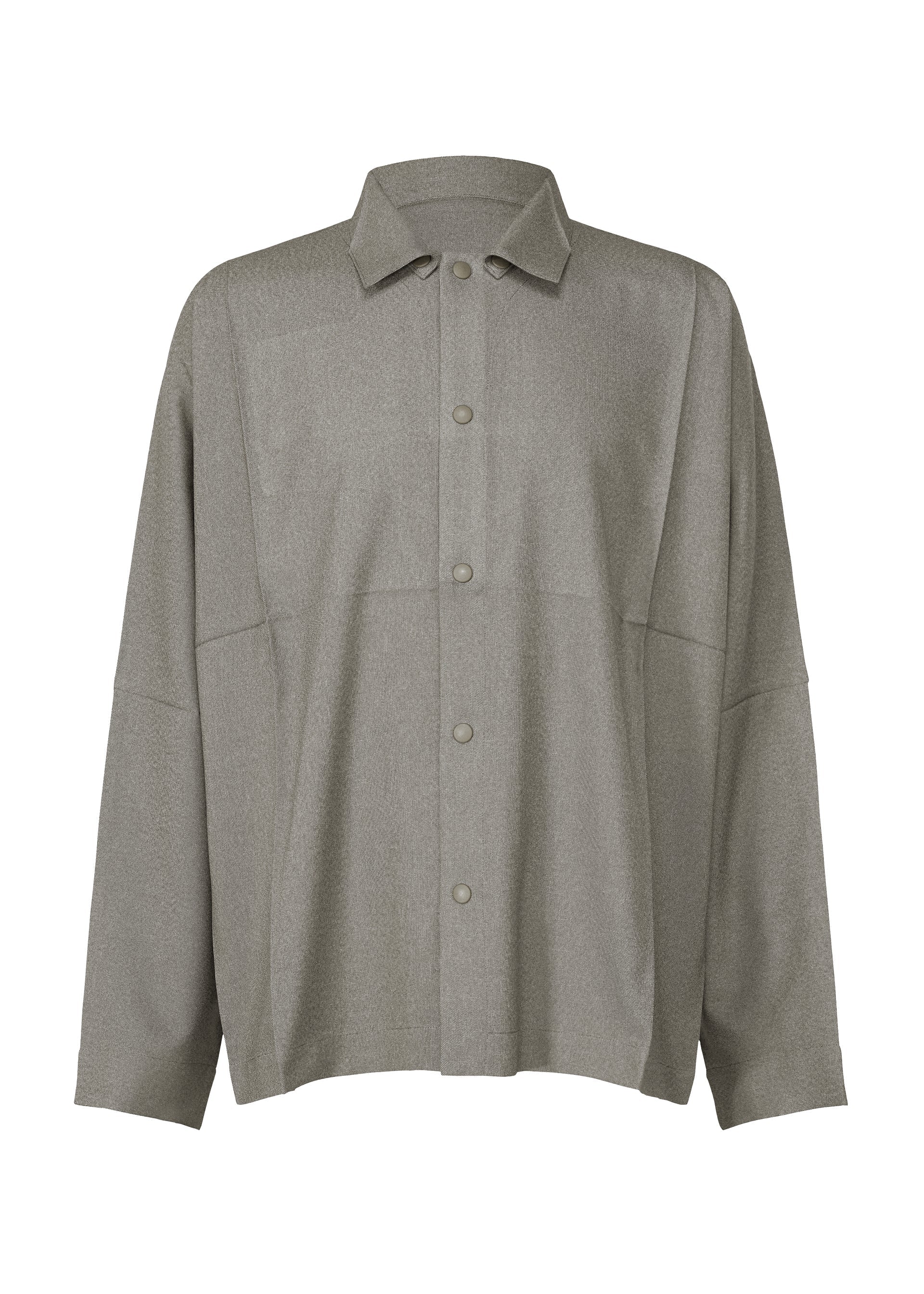 Zoomed view WOOL LIKE COMPACT SHIRT, Men's Tops, Gray - GRAY （no.12）