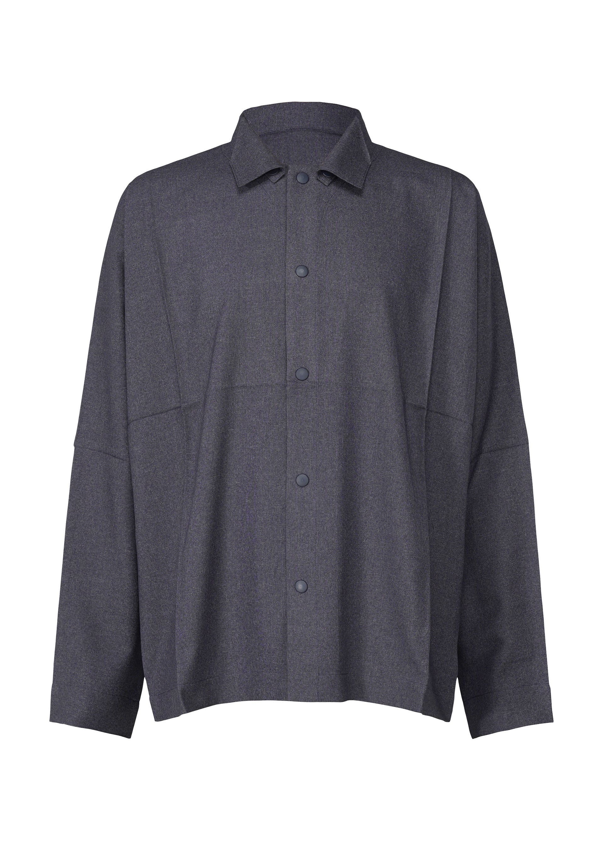Zoomed view WOOL LIKE COMPACT SHIRT - NAVY （no.75）