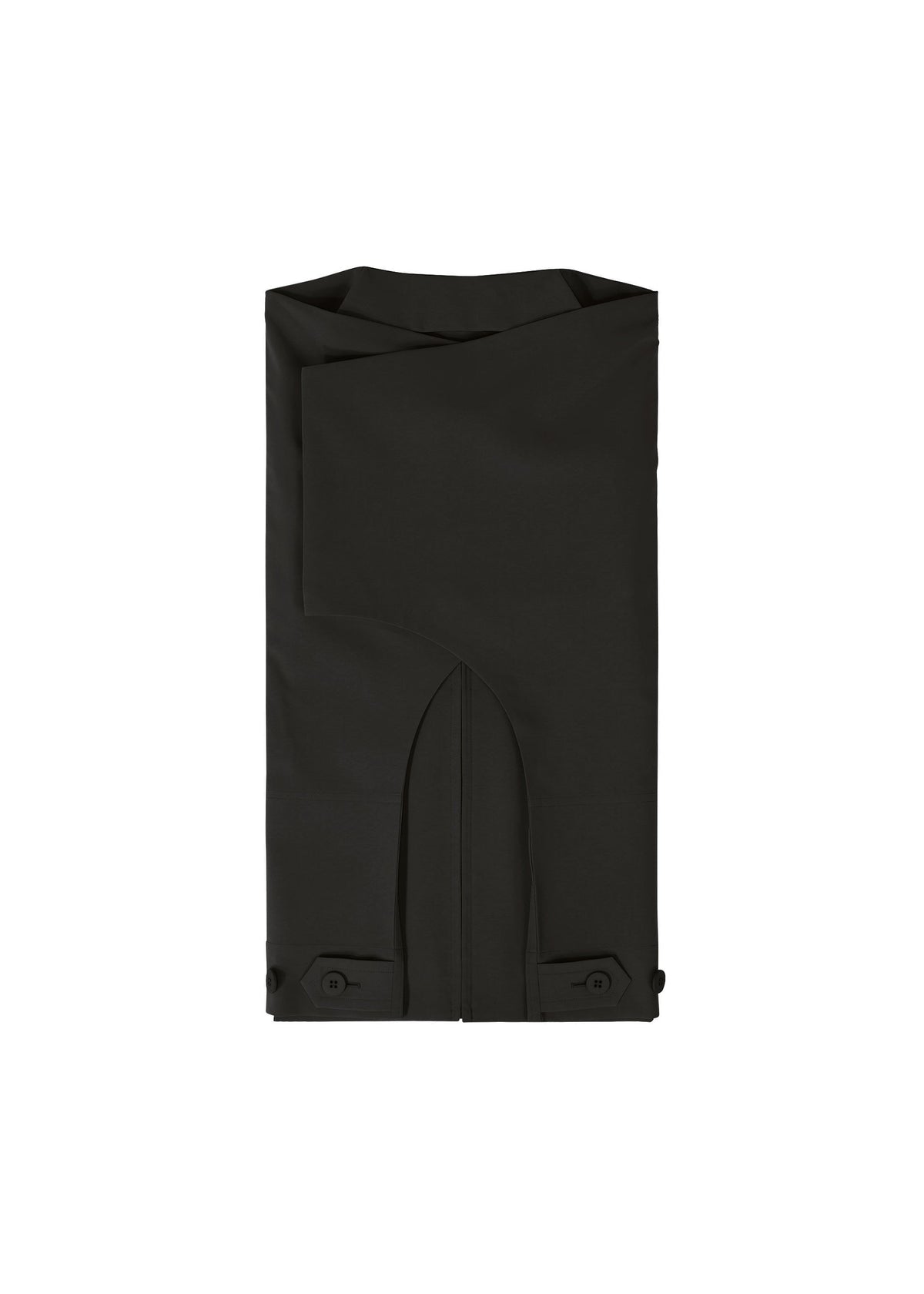 The IM MEN FLAT BLACK is a neatly folded long-sleeve black dress shirt with buttoned cuffs, shown against a white background—ideal for pairing with a wrinkle-resistant jacket. view 6 of 14