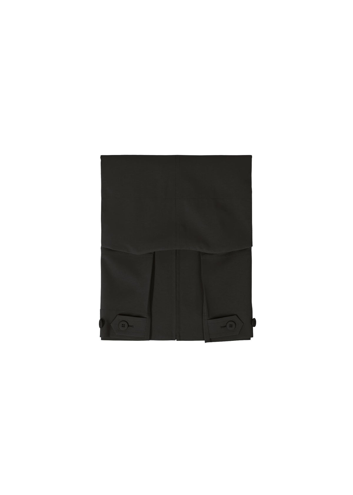 The IM MEN FLAT BLACK skirt features two front button-flap pockets and wrinkle-resistant fabric for a polished, travel-ready look—displayed neatly folded on a white background. view 7 of 14