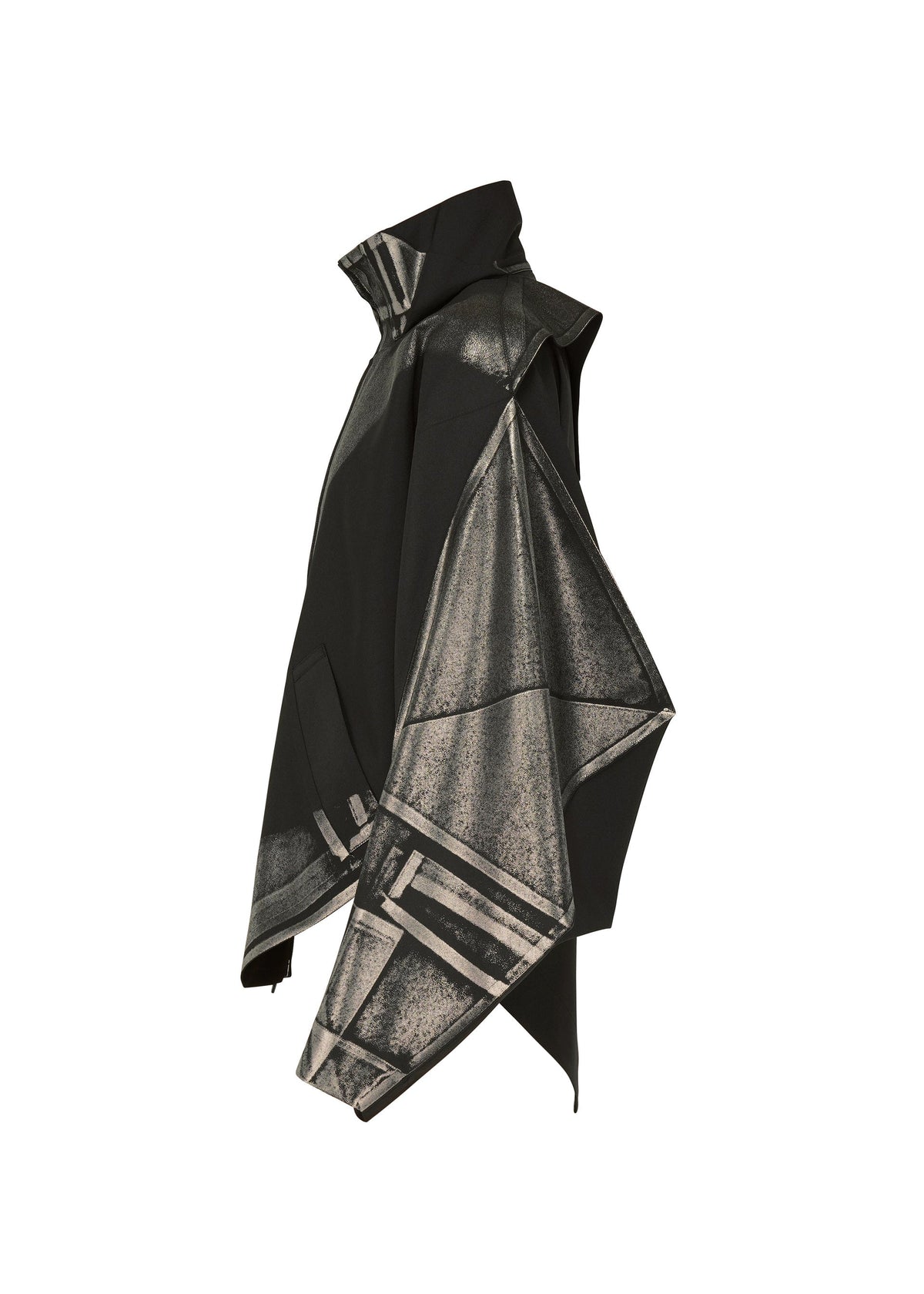 The IM MEN GINTO FLAT jacket features black and silver foil with Shoji Kamoda inspiration, designed for a modern edge. view 4 of 9