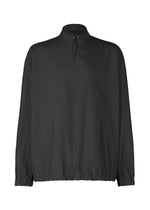 The IM MEN AIR PLEATS is a lightweight black zip-up jacket with a high collar, long sleeves, elastic cuffs and hem, plus two side pockets for easy movement, shown against a white background. - BLACK （no.15）