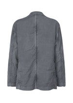 The IM MEN PIGMENT DOUBLE FACE COTTON jacket is a plain, long-sleeved gray piece shown from the back, made with soft double-weave fabric. It has a vertical center seam and offers a relaxed, casual fit.