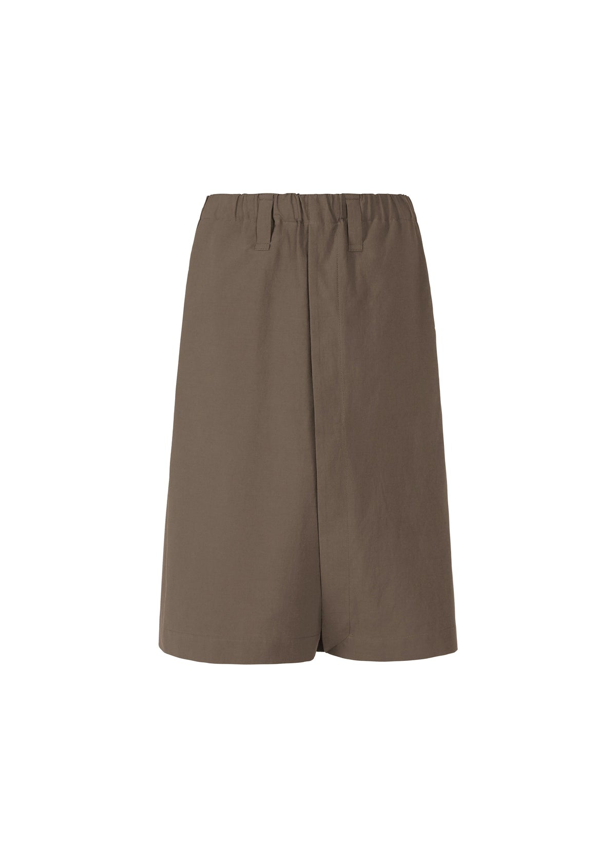 NAVY BOTTOMS by IM MEN: Navy knee-length skirt with elastic waistband and front overlap detail, offering comfort similar to breathable pants, shown against a plain white background. view 2 of 9