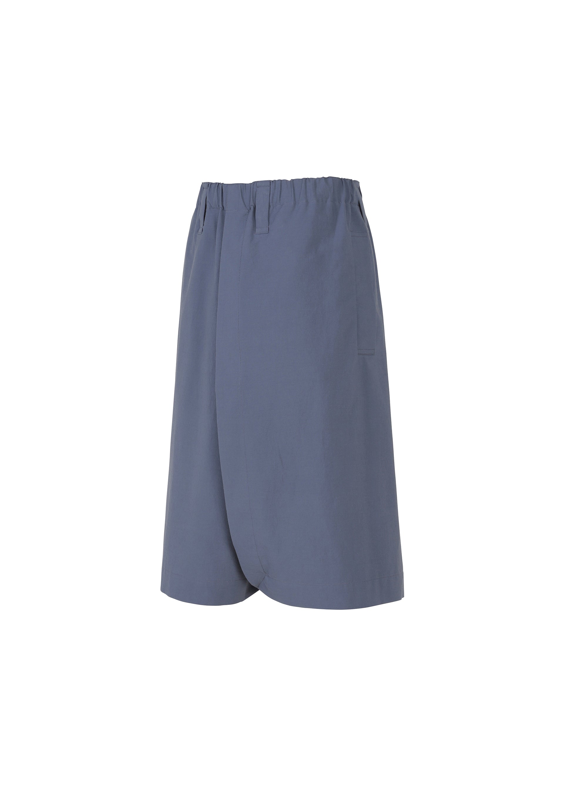 Zoomed view IM MEN NAVY BOTTOMS are high-waisted, breathable navy shorts with an elastic waistband and two side pockets, shown on a white background.
