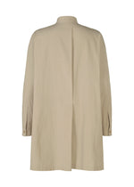 A white, long-sleeved cotton linen WHITE SHIRT by IM MEN with a relaxed fit shown from the back. It has a straight back seam, stand-up collar, buttoned cuffs, and lightweight fabric ideal for formal occasions.