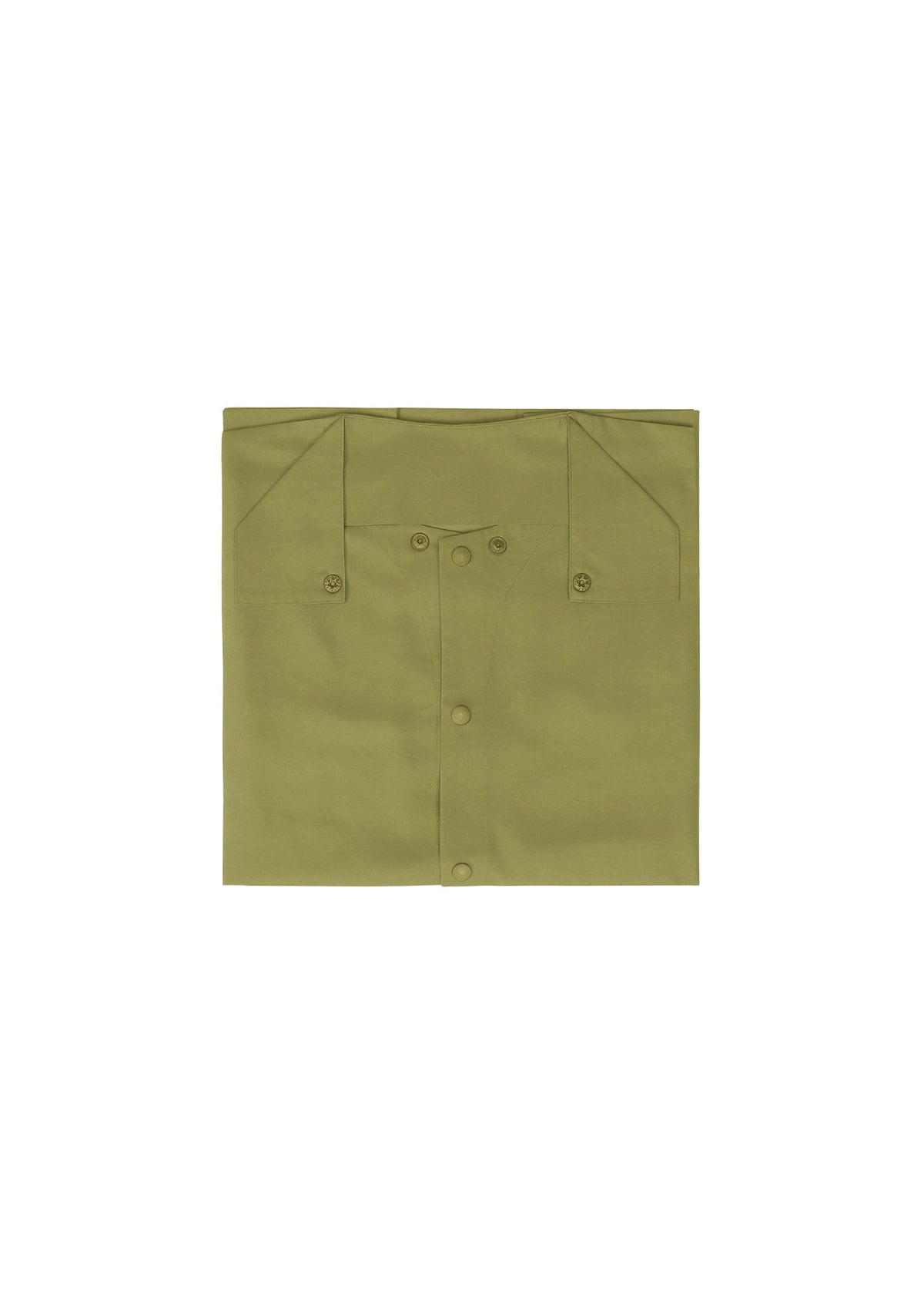 The IM MEN COMPACT SHIRT, in olive green, is wrinkle-resistant and neatly folded on a white background. view 8 of 12
