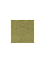 The IM MEN COMPACT SHIRT, in olive green, is wrinkle-resistant and neatly folded on a white background.