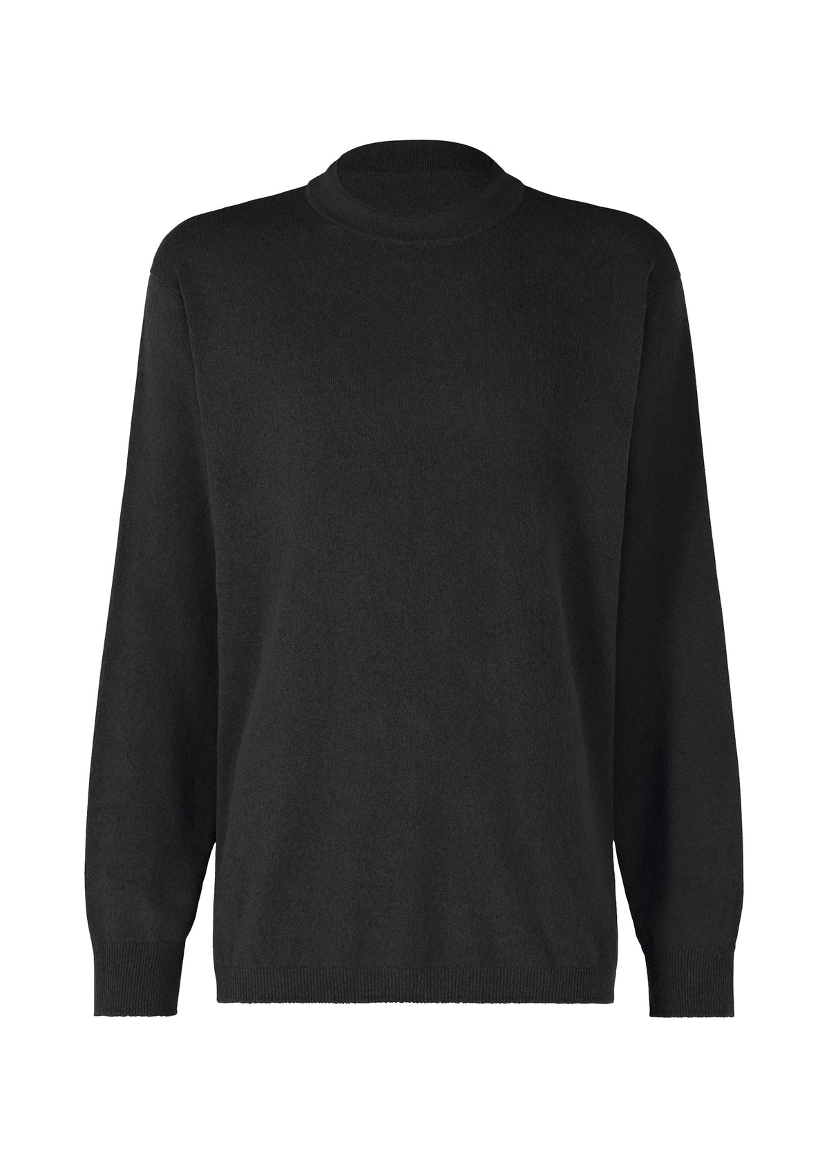 The IM MEN COMFORT sweater is a plain black, long-sleeved knit with a crew neck, made from breathable cotton nylon yarn and shown on a white background. view 2 of 8