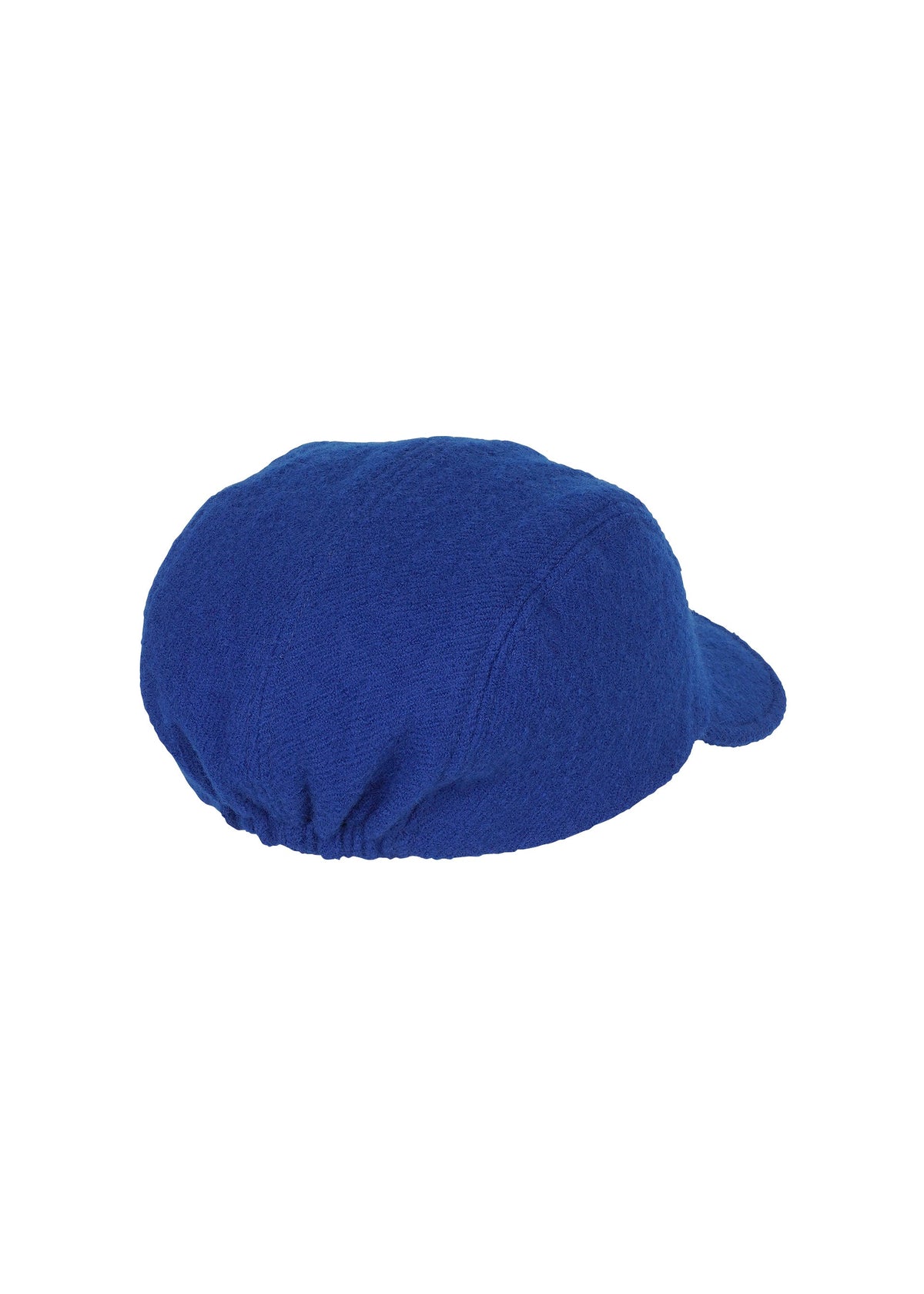 The FULLER WOOL CAP by IM MEN is a bright blue, adjustable newsboy-style wool cap with a short rounded brim and gathered back, displayed on a white background. view 4 of 7