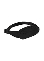 The IM MEN CUMMERBUND BAG is a black waist bag designed with a zippered main compartment and an adjustable strap, offering a compact size for everyday convenience. It is displayed on a white background.