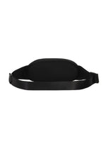 The CUMMERBUND BAG by IM MEN is a black waist bag featuring an adjustable strap and a sleek, minimalist design inspired by the cummerbund motif, displayed against a white background.