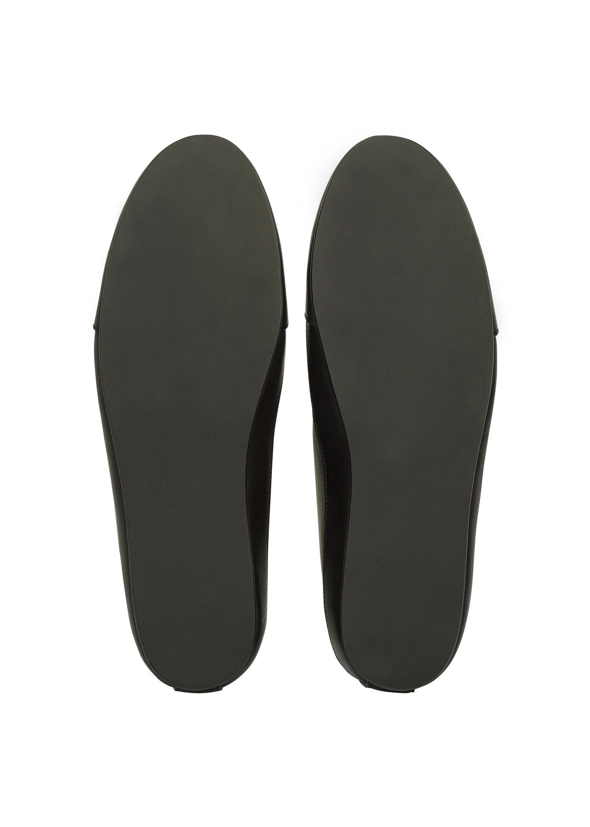 A pair of FLIPPER black shoe soles by IM MEN, designed for ballet flat shoes, are shown side by side on a white background. The soles feature a plain design with no visible tread patterns. view 5 of 6