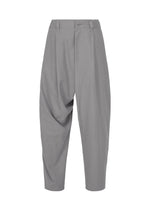 The IM MEN COTTON YAK pants from the Autumn Winter 2026/27 Collection are loose-fitting, high-waisted gray trousers crafted from cotton yak fabric, highlighted by a pleated front, relaxed silhouette, tapered legs, and cropped length, shown against a white background. - GRAY （no.12）