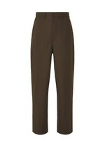 The IM MEN SUAVE pants are high-waisted, straight-leg brown wool blend trousers with belt loops, button closure, and side pockets, shown against a white background. - BROWN （no.44）