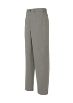 The SUAVE pants by IM MEN are light gray, wool blend, straight-leg with front pleats, button closure, and side pockets, shown against a white background.