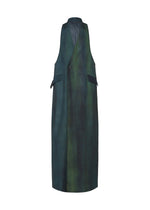 The GRADATION WOOL from IM MEN is a sleeveless, double-breasted worsted wool vest with a green-black gradient, notched collar, and flap pockets, designed for Autumn Winter 2026/27.