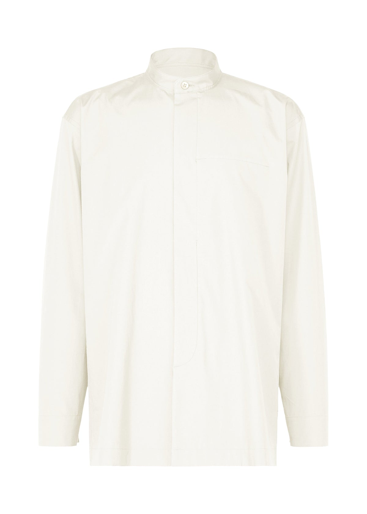 The IM MEN 140/2 SHIRT is a long-sleeved, two-ply cotton shirt with a mandarin collar, concealed button placket, and chest pocket, shown on a plain white background. view 1 of 9