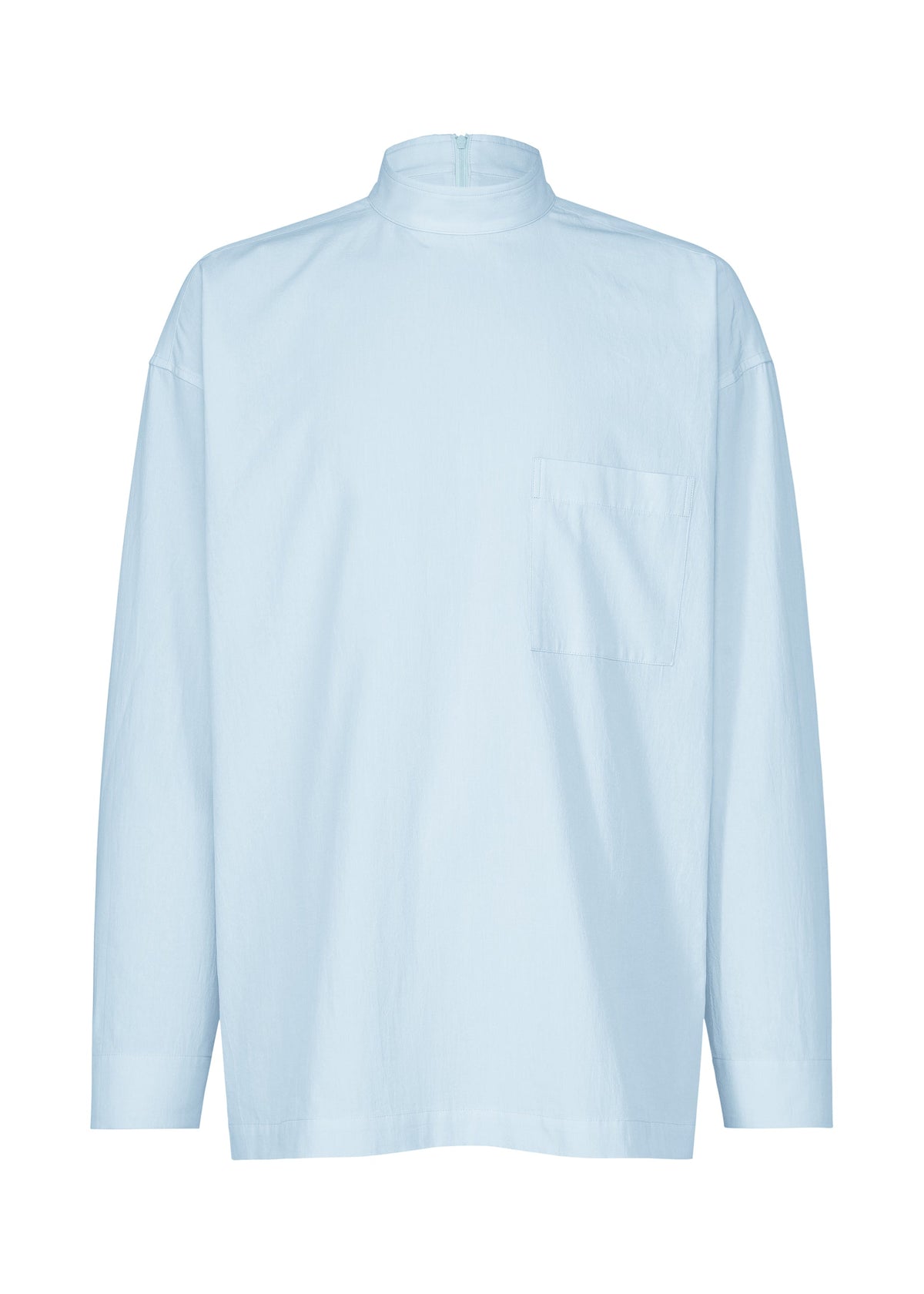 IM MEN’s WHITE SHIRT features a relaxed silhouette and a minimalistic design, with long sleeves, a high collar, and a front chest pocket on the left side. Crafted from soft cotton linen for effortless style and comfort. view 3 of 8