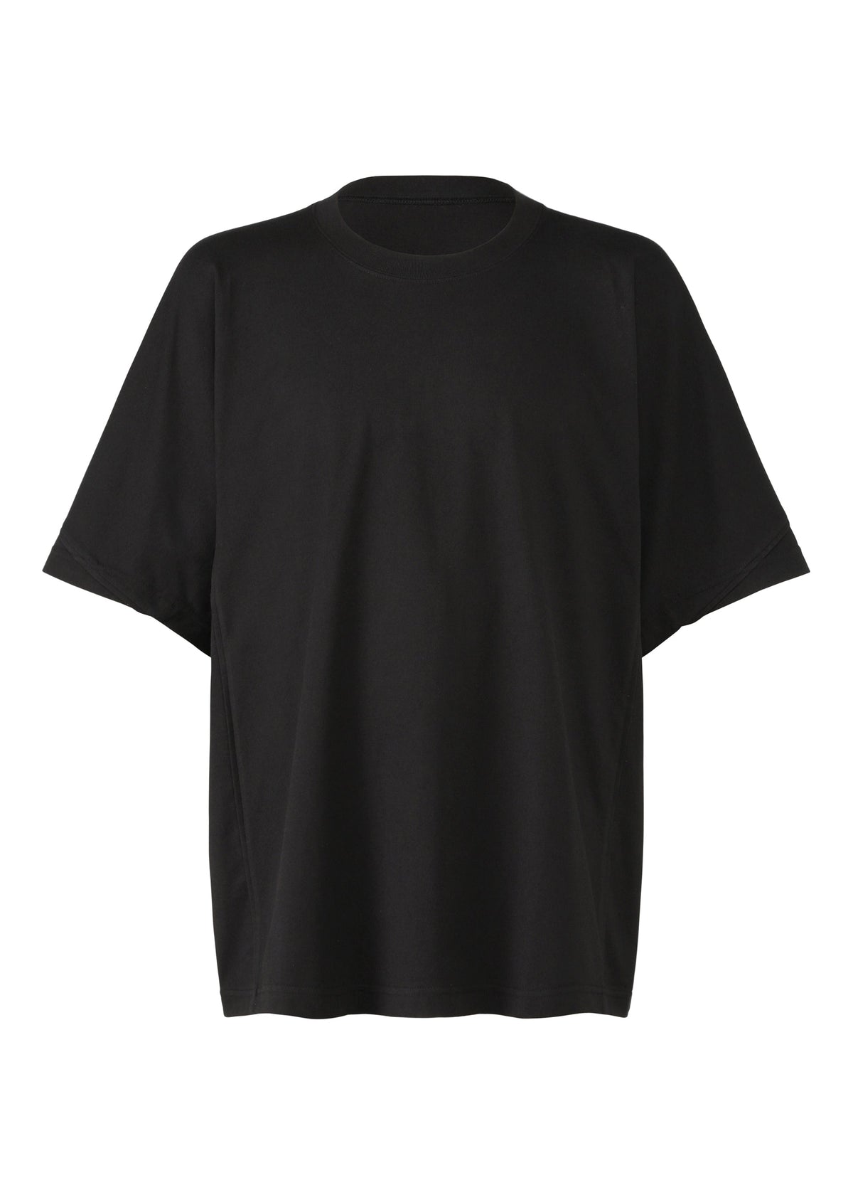 The IM MEN TURN is a plain black short-sleeve crew neck jersey T-shirt shown against a white background, emphasizing its clean silhouette and subtle design elements. view 2 of 8