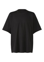 The IM MEN TURN is a plain black short-sleeve crew neck jersey T-shirt shown against a white background, emphasizing its clean silhouette and subtle design elements. - BLACK （no.15）