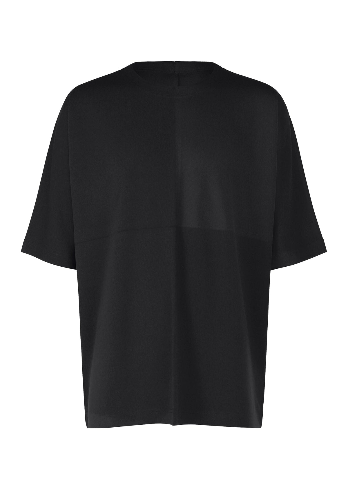 The IM MEN FLAT T is a loose-fit, plain black short-sleeve T-shirt with a round neckline, made from easy-care jersey, shown on a white background. view 2 of 9