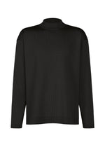 The MONO-MILANO by IM MEN is a relaxed-fit, plain black long-sleeve turtleneck sweater, crafted from washable, wrinkle-resistant wool and featured against a white background. - BLACK （no.15）