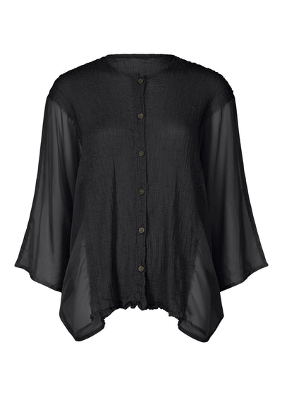 SHEER SEE-THROUGH CREPE CARDIGAN