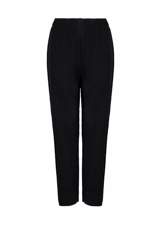 FINE KNIT PLEATS BLACK PANTS