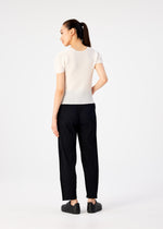 FINE KNIT PLEATS BLACK PANTS