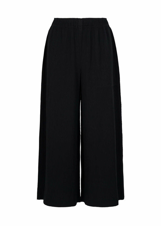 FINE KNIT PLEATS BLACK PANTS