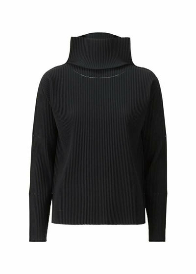 FINE KNIT PLEATS BLACK TOP