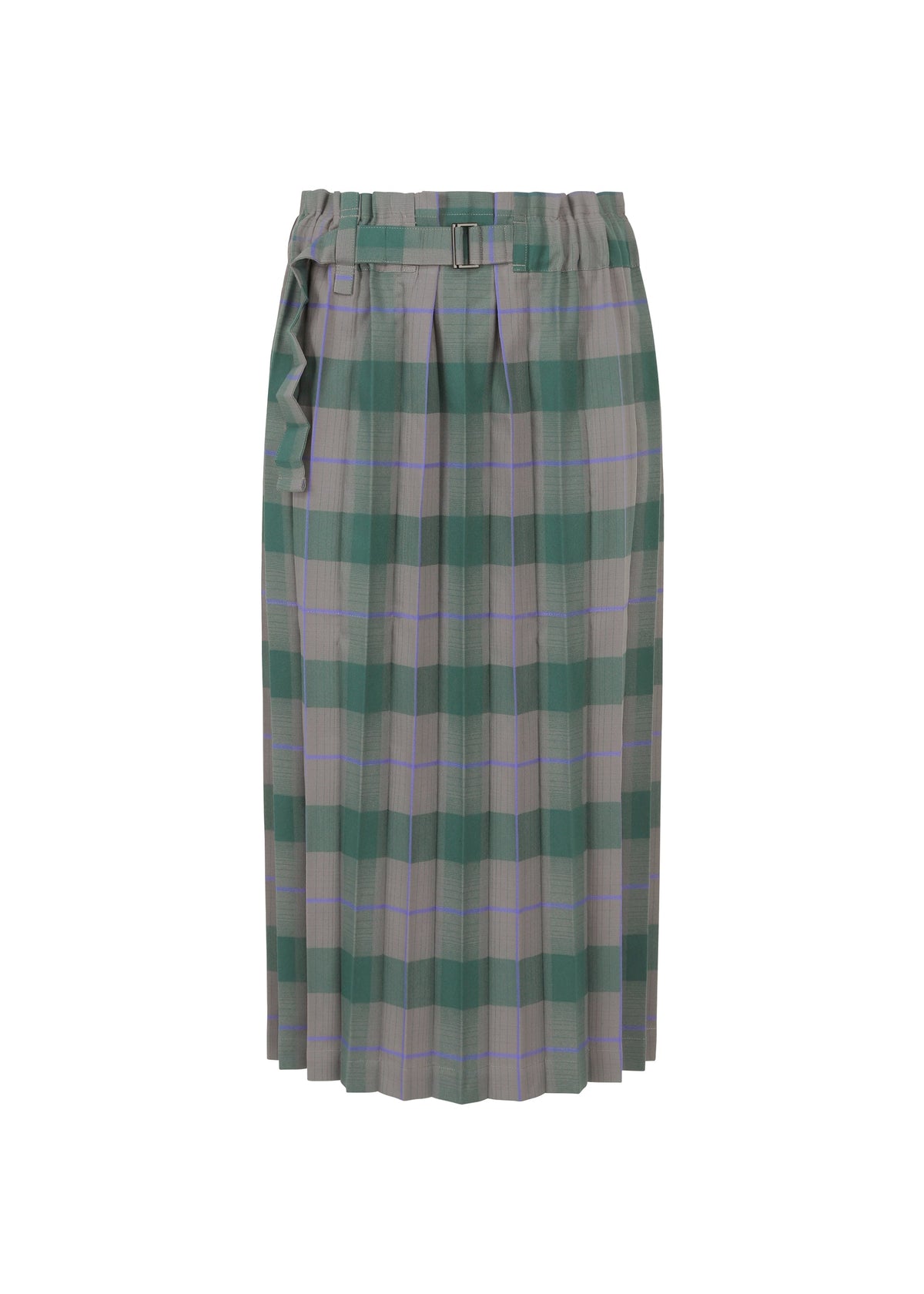 CHECK PLEATS BOTTOM, Women's Skirt, Gray