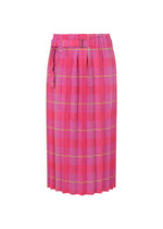 CHECK PLEATS BOTTOM, Women's Skirt, Pink