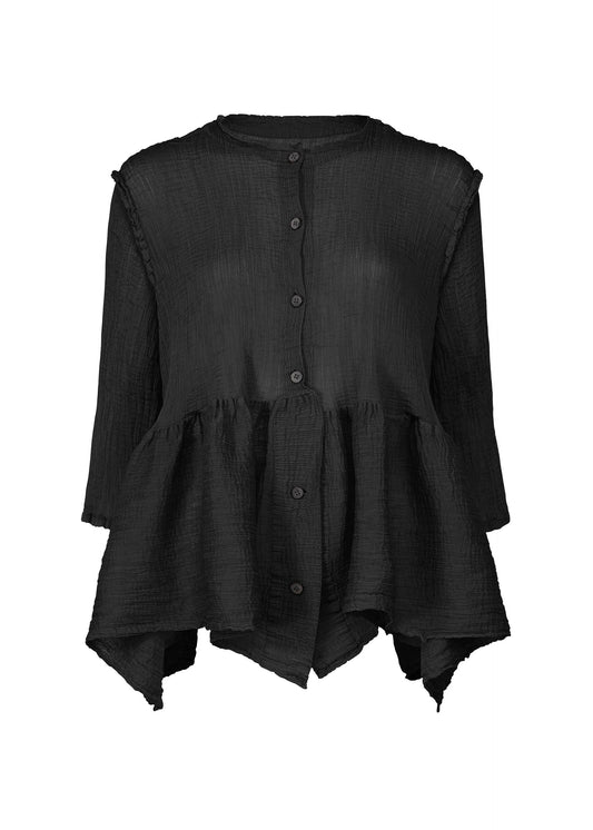 BOUNCE SEE-THROUGH CREPE, Women's Tops Cardigan, Black