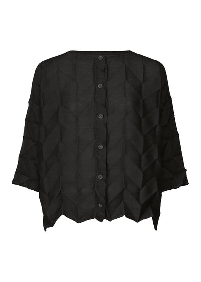 ZIG ZAG SEE-THROUGH CREPE CARDIGAN