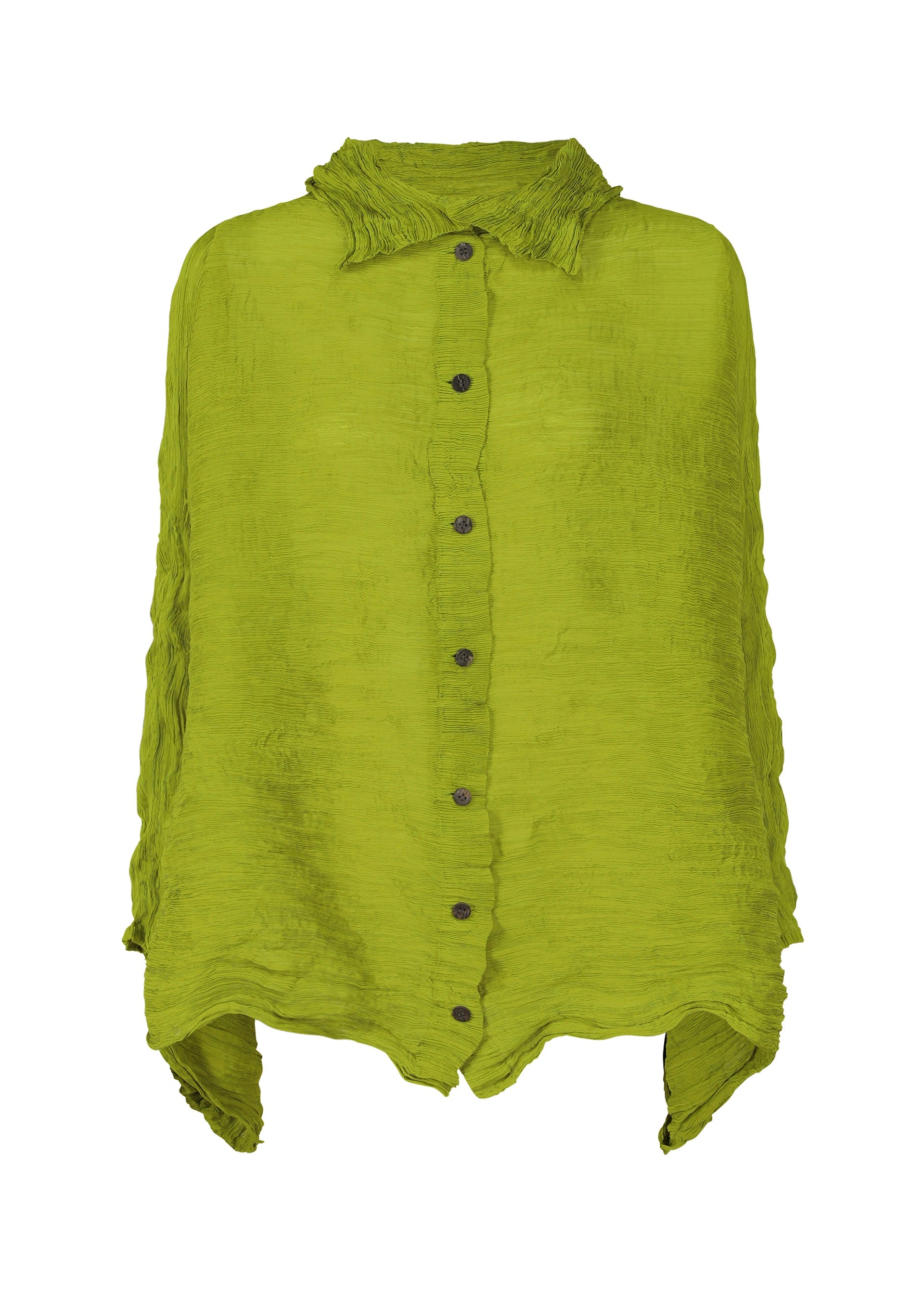 TWIST SEE-THROUGH CREPE, Women's Tops Cardigan, Green