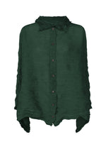 TWIST SEE-THROUGH CREPE, Women's Tops Cardigan, Green