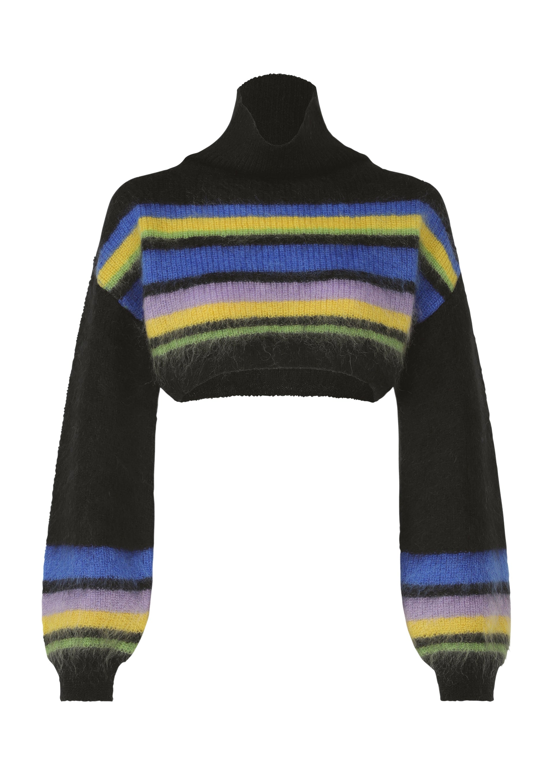 COLOR STRIPE KNIT, Women's Tops, Black