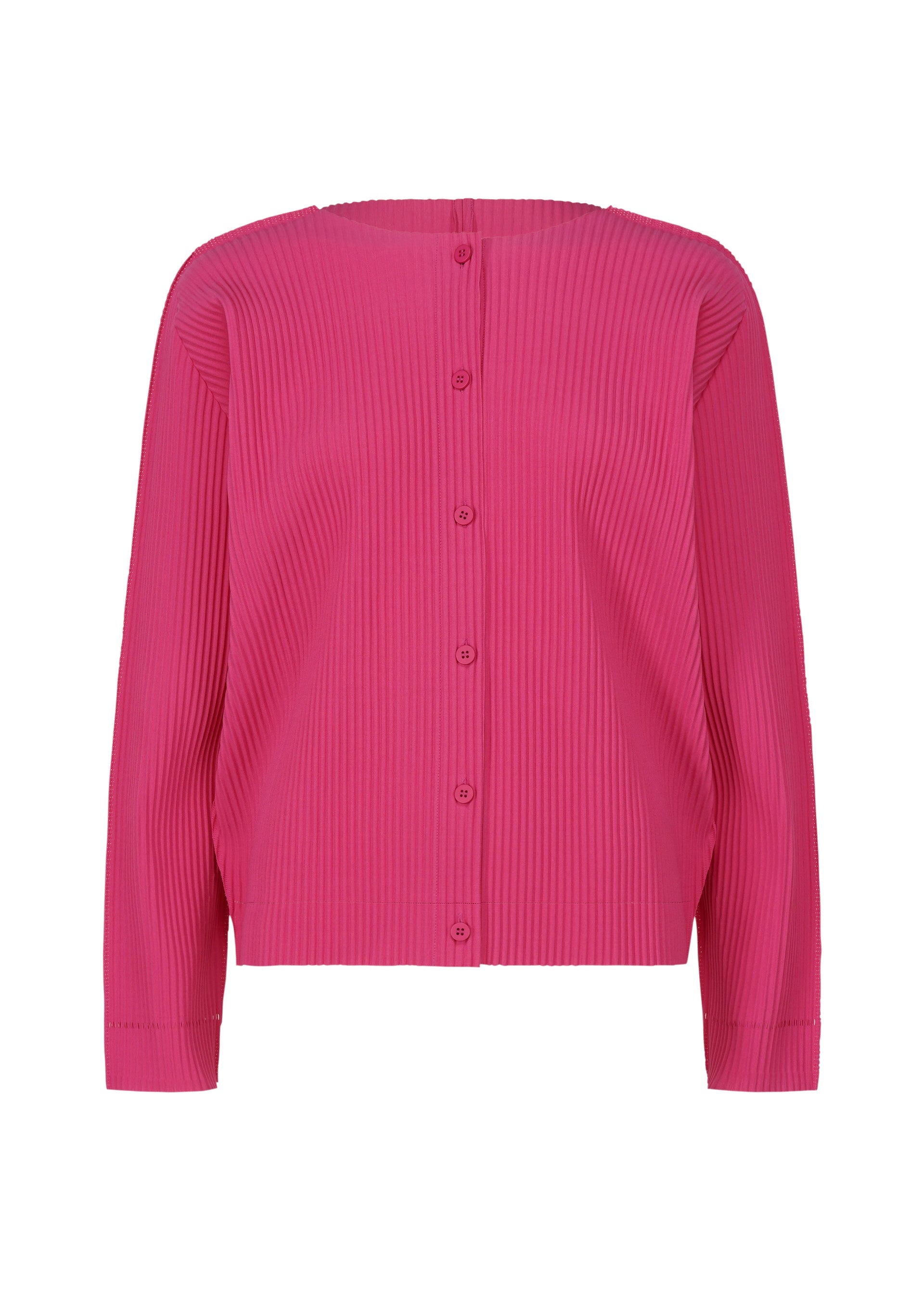 FINE KNIT PLEATS COLOR 1, Women's Tops Cardigan, Pink