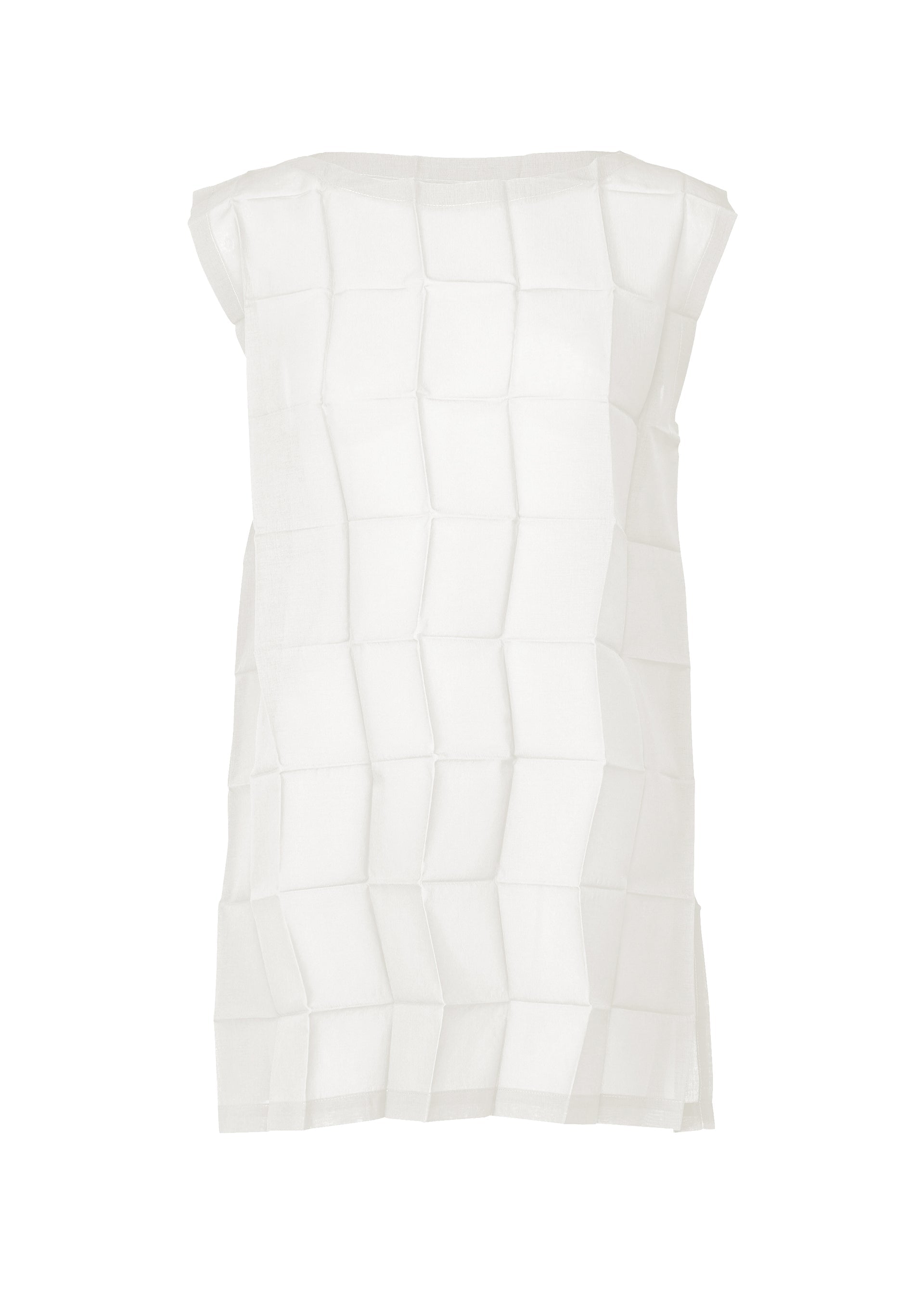 DICE PLEATS SHIRT, Women's Tops Tunic, White